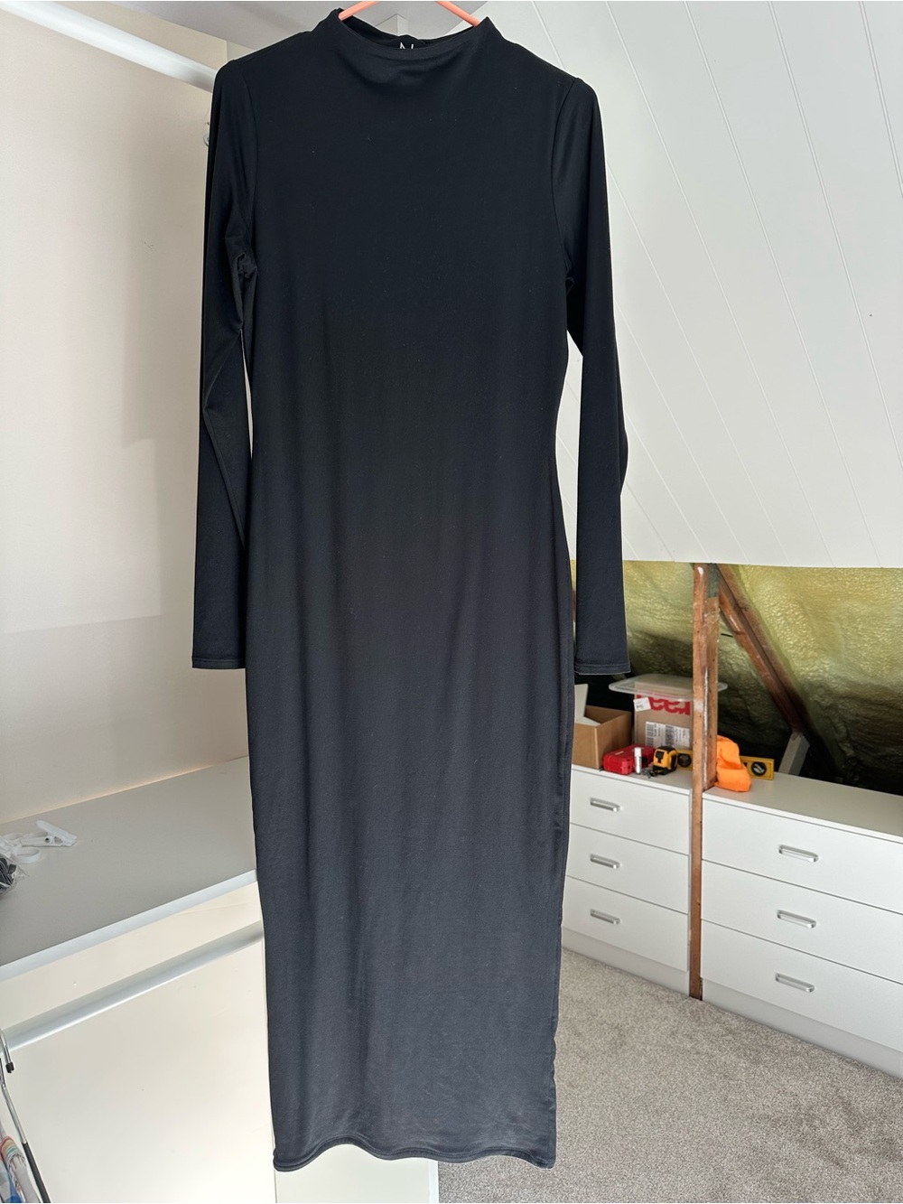 naked wardrobe Black Long Sleeve Maxi Dress